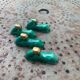 4 knife holders the deer in green and gold glazed ceramic art deco