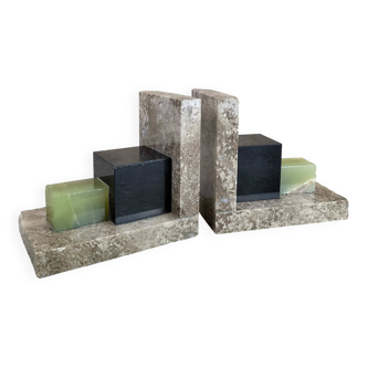 Pair of vintage marble bookends