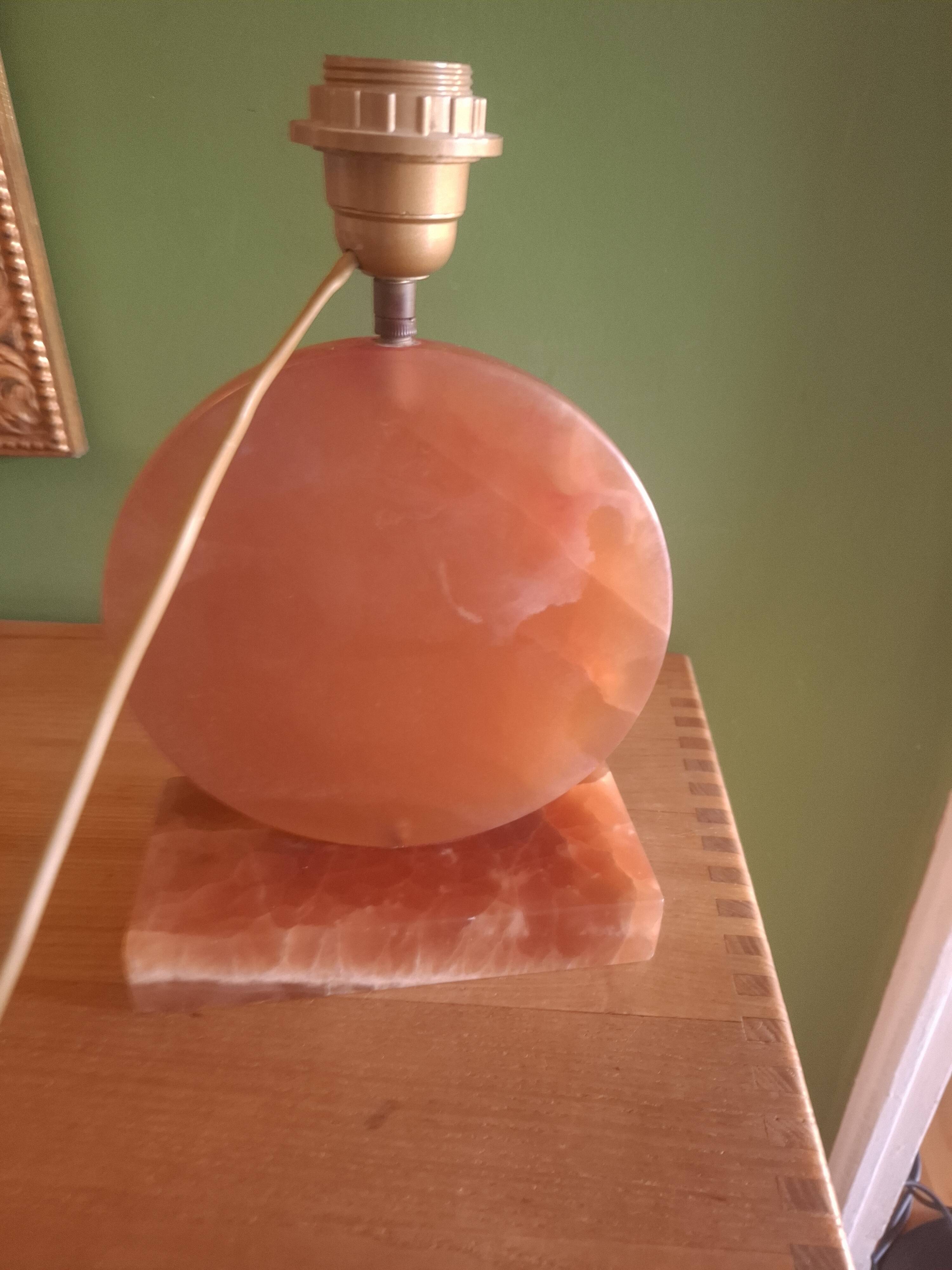 Pied de lampe en onyx, années 80