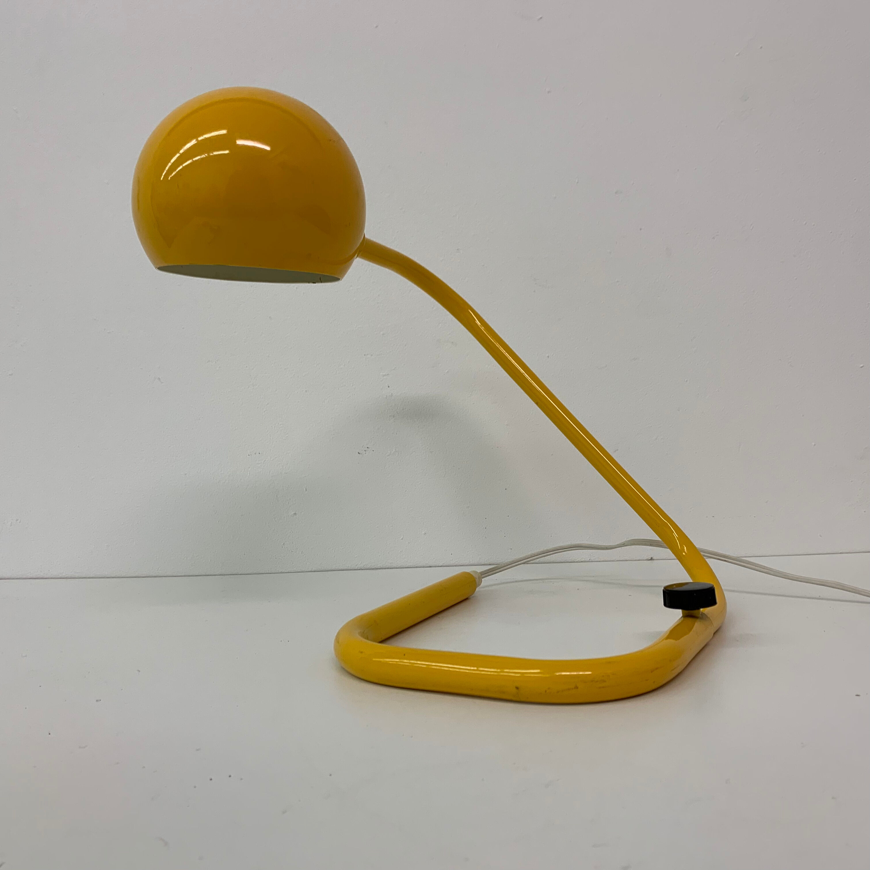Mid-century design yellow tubular table lamp, 1970’s