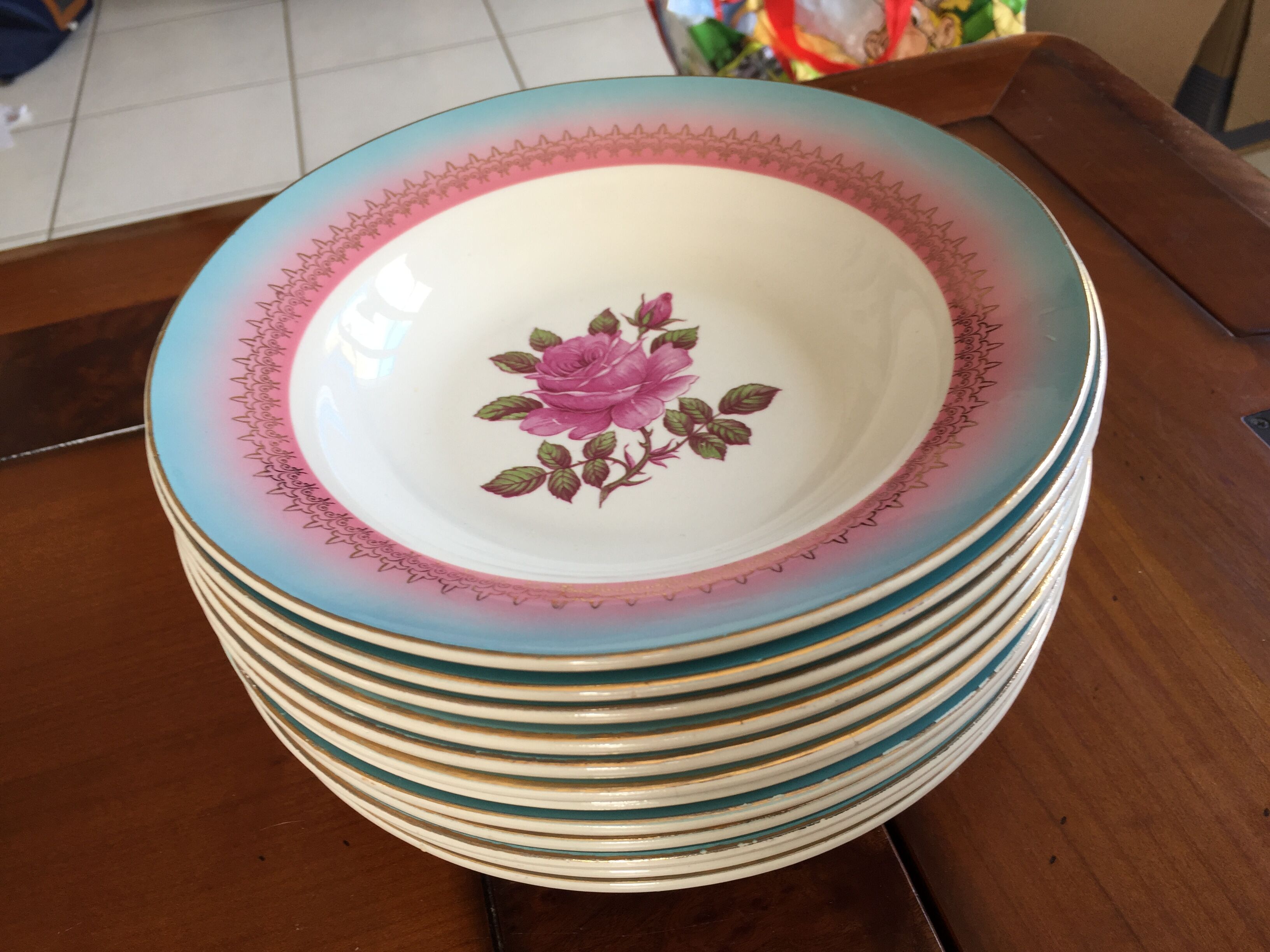 Lot hollow plates Digoin Sarreguemines model Pelleas