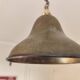 Suspension  abat-jour en laiton - lustre cloche métal bronzé