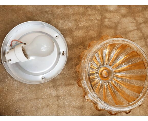 Ceiling lamp or sun wall lamp in iridescent glass
