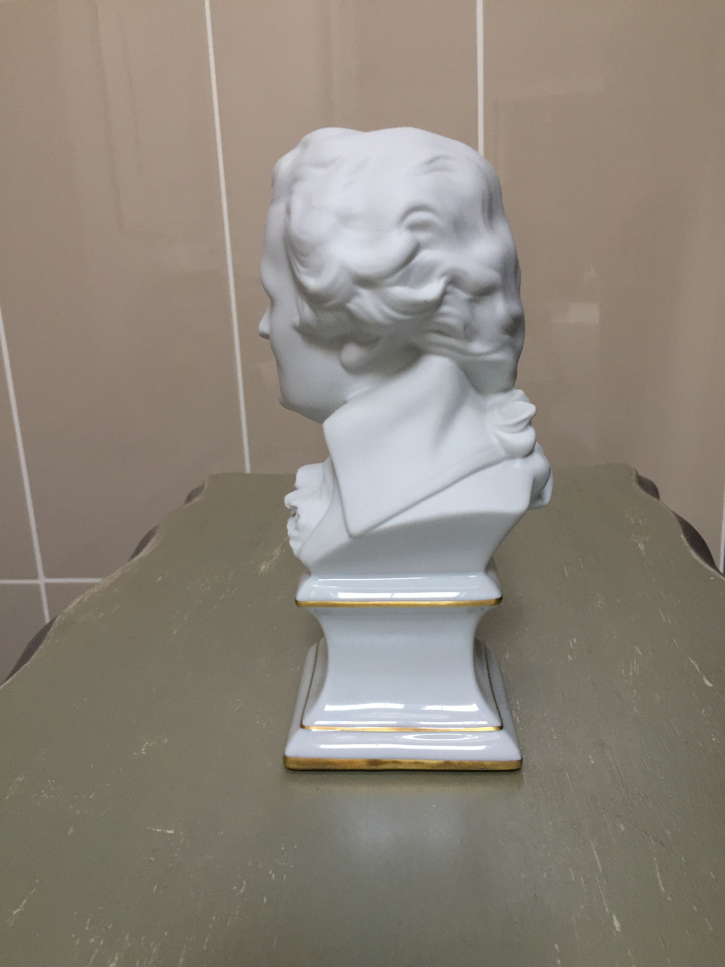 Bust Mozart biscuit porcelain from Limoges