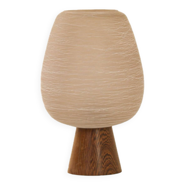 Lampe de table en verre wengé et satiné par Philips, années 1960 — Beyit