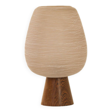 Lampe de table en verre wengé et satiné par Philips, années 1960