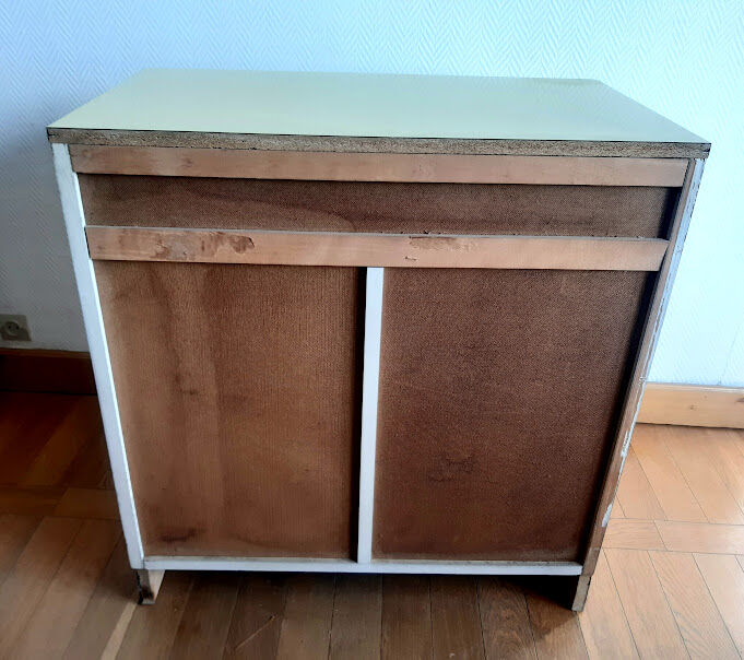 Lemon yellow formica sideboard 1960