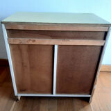Lemon yellow formica sideboard 1960
