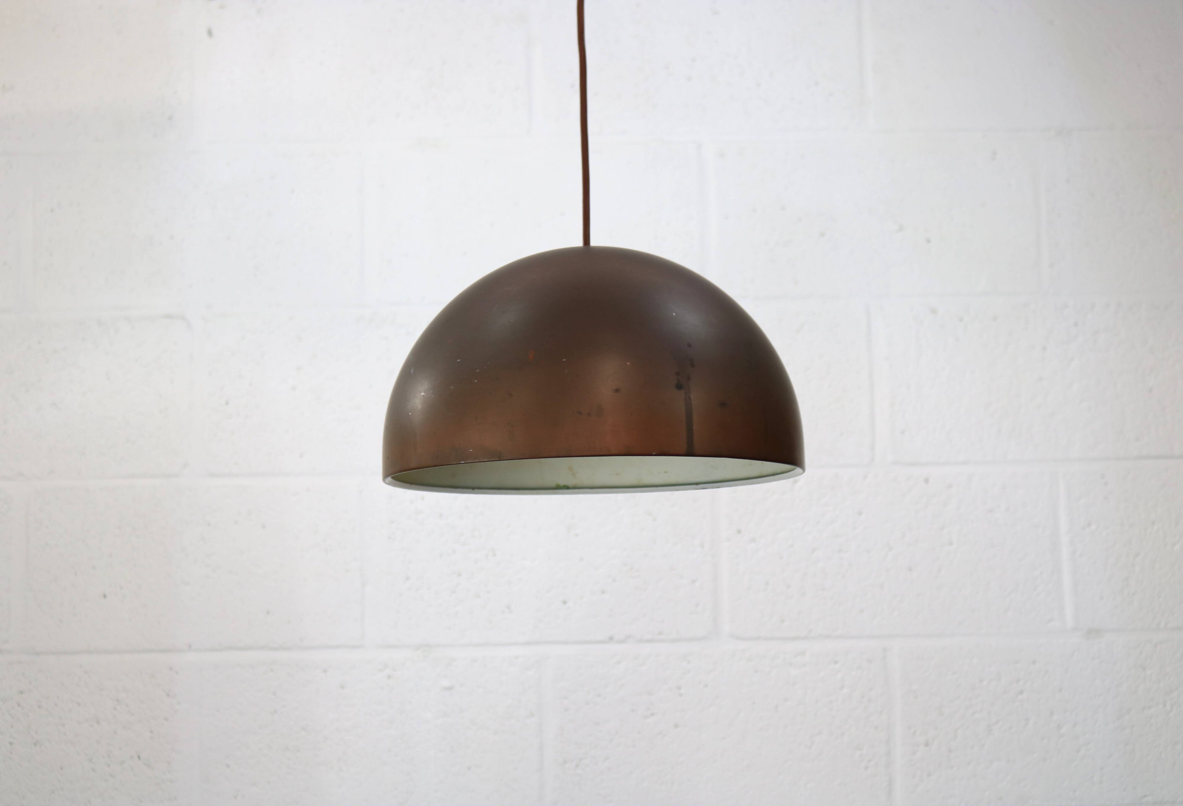 Massive patinated copper lamp - Denmark 60's