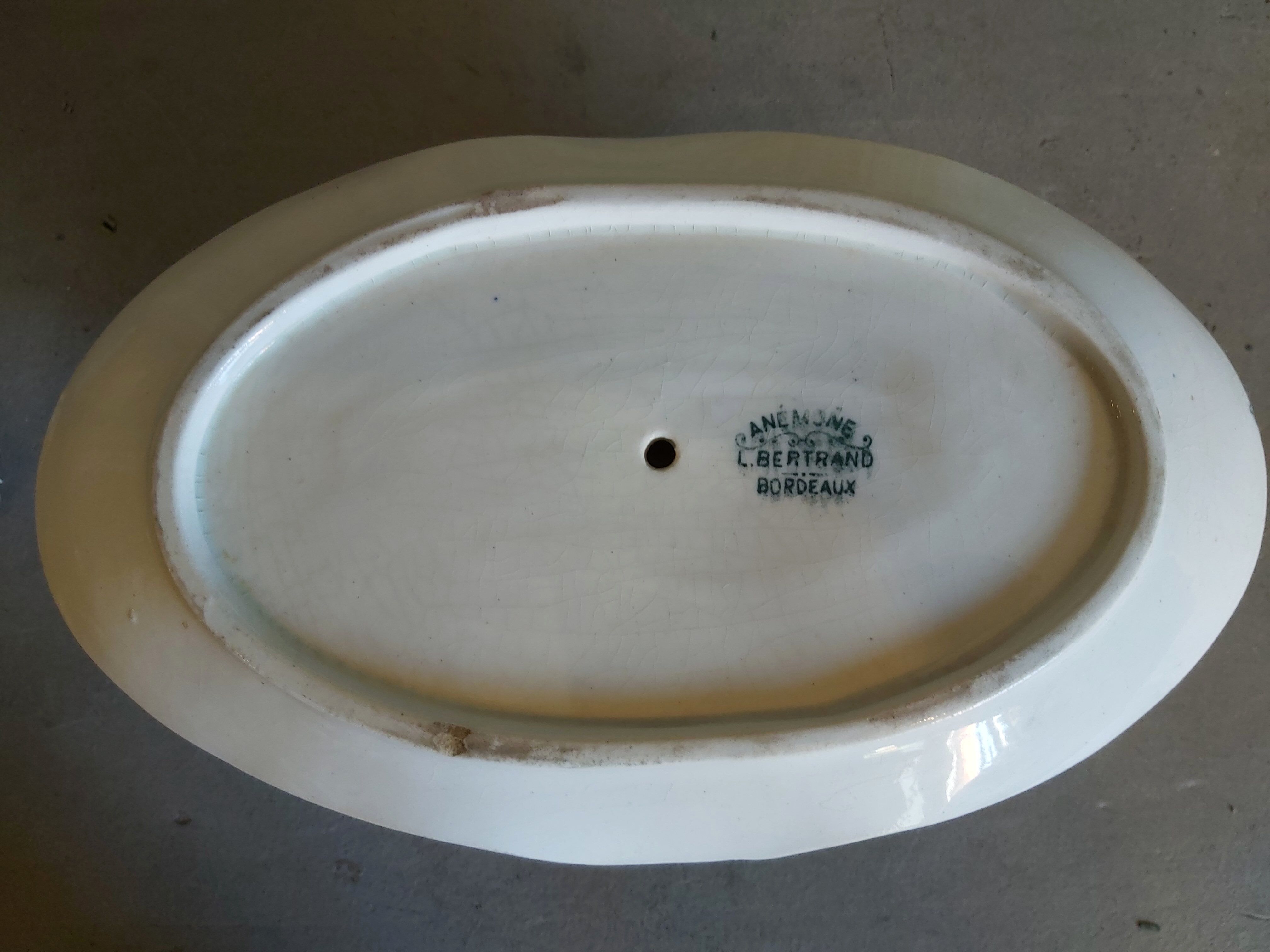 French vintage sauce boat, Anémone, from L. Bertrand, Bordeaux