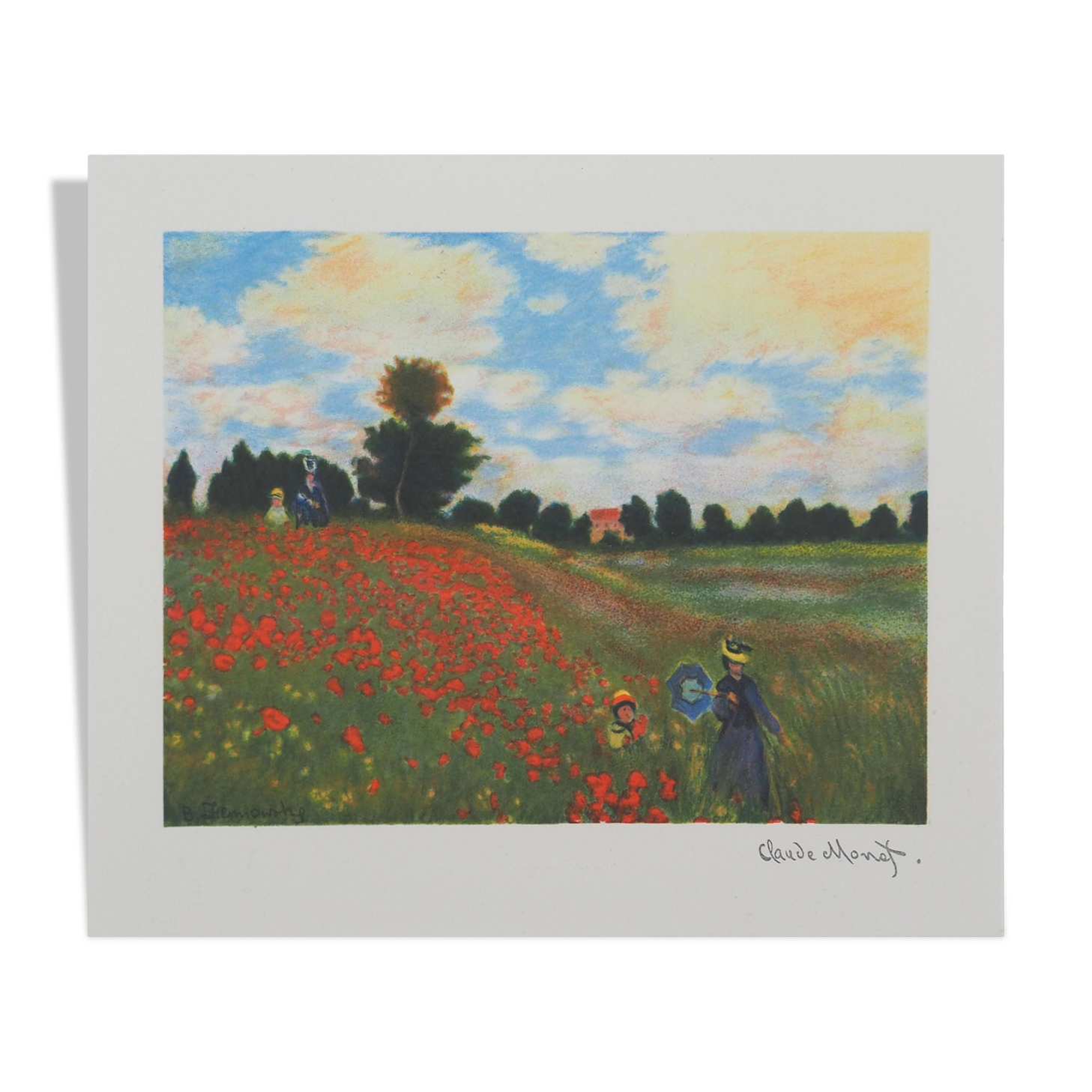 Claude Monet: Poppy Field, signed lithograph