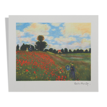 Claude Monet : Champ de coquelicots, lithographie signée