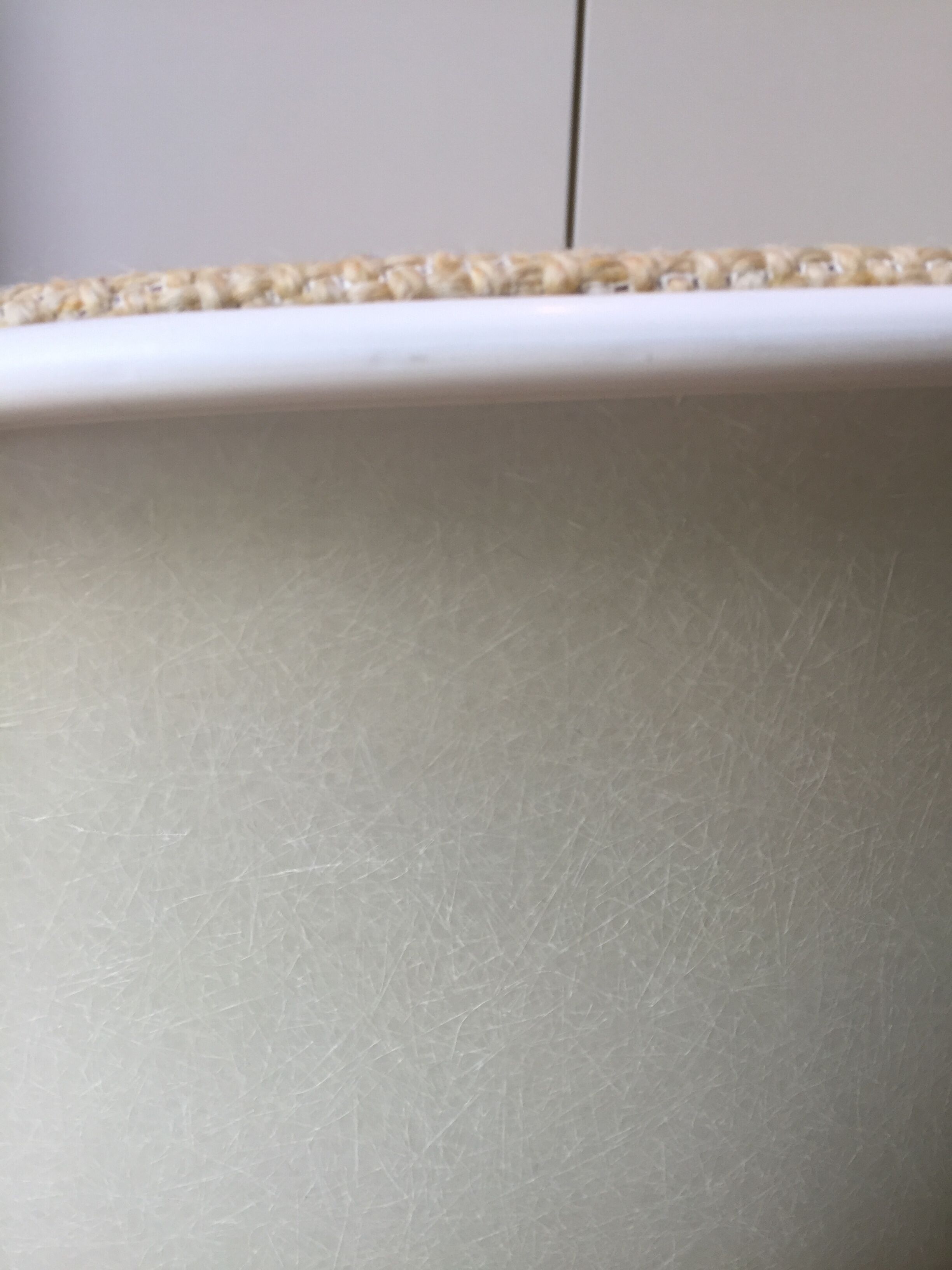 Set of 4 chairs the Fonda by Charles and Ray Eames, woolen yellow straw 1960-1970