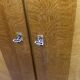 French wardrobe with tapered legs, 3 doors, 1 mirror (27*130), and 1 drawer.