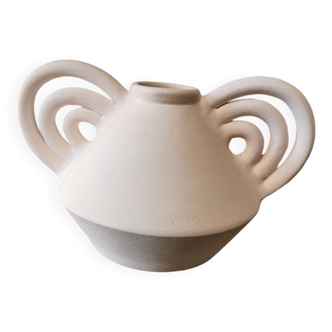 Matte white ceramic vase Morocco