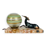 Art deco lamp gazelle brass and marble