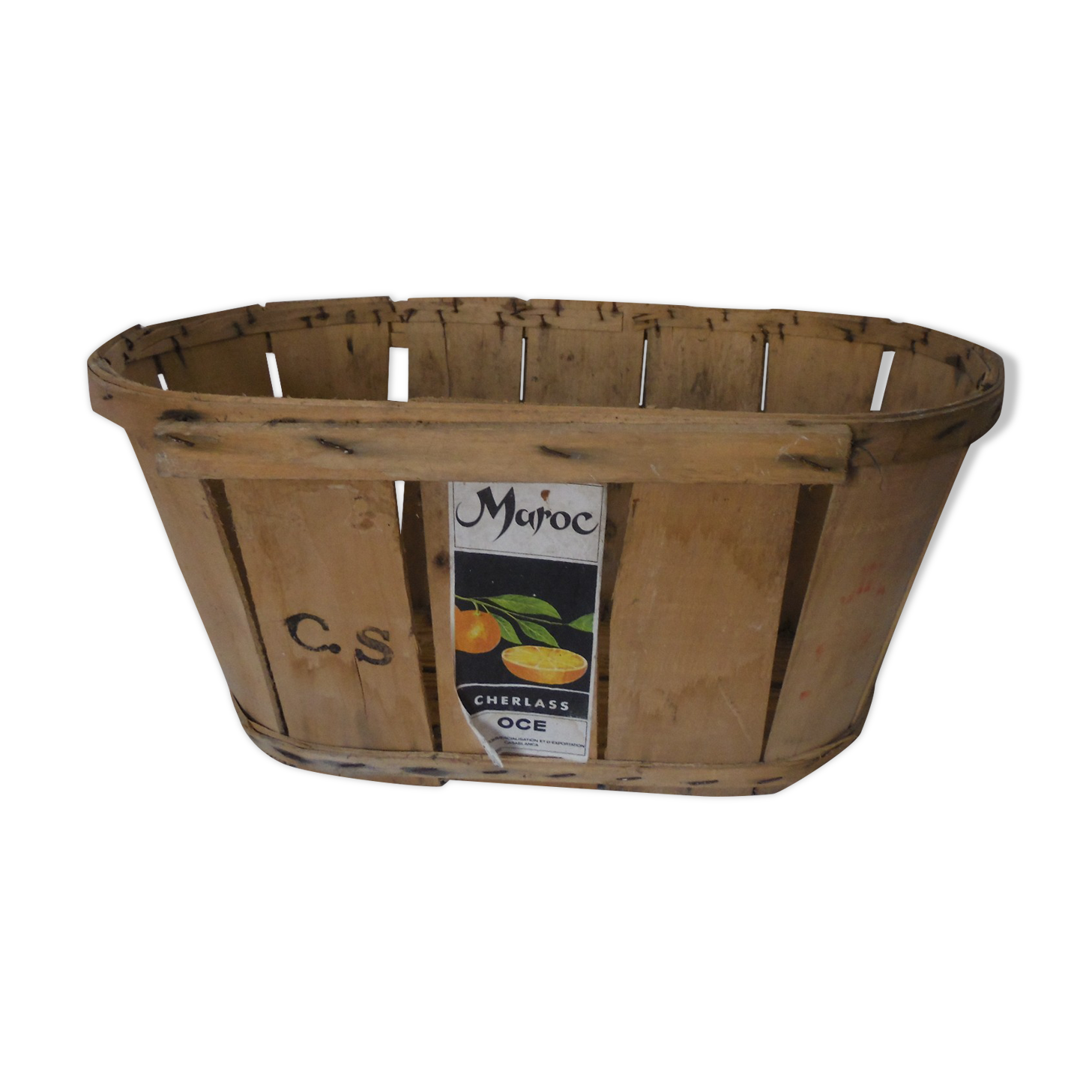 Old wood storage basket