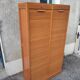 Double wooden cabinet with curtains – vintage industrial furniture