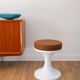 Tulip stool in Plastic and Wool, Mocha Mousse, Space Age Design, 1970