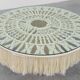 Monumental dining table with glass top and macramé, Italy