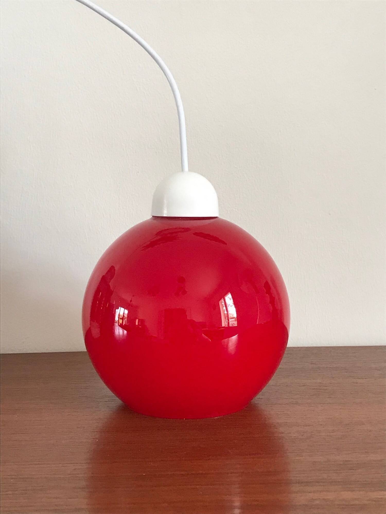 Vintage glass pendant light from the 70s