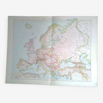 Une carte géographique issue Atlas Richard Andrees année 1887 Europe Europa