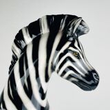 Large ceramic zebra sculpture from Bassano, Italy, 2000s.
