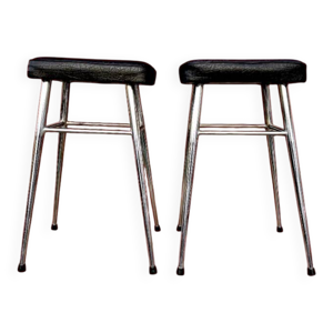 Paire de tabourets vintage - acier