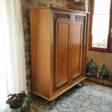 Vintage rattan wardrobe, 60s