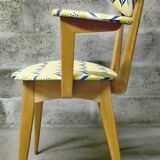 Blond wooden chair scandinavian style of the 1960s