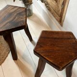 Pair of vintage stools by Olavi Hänninen – Solid oak – 1950s