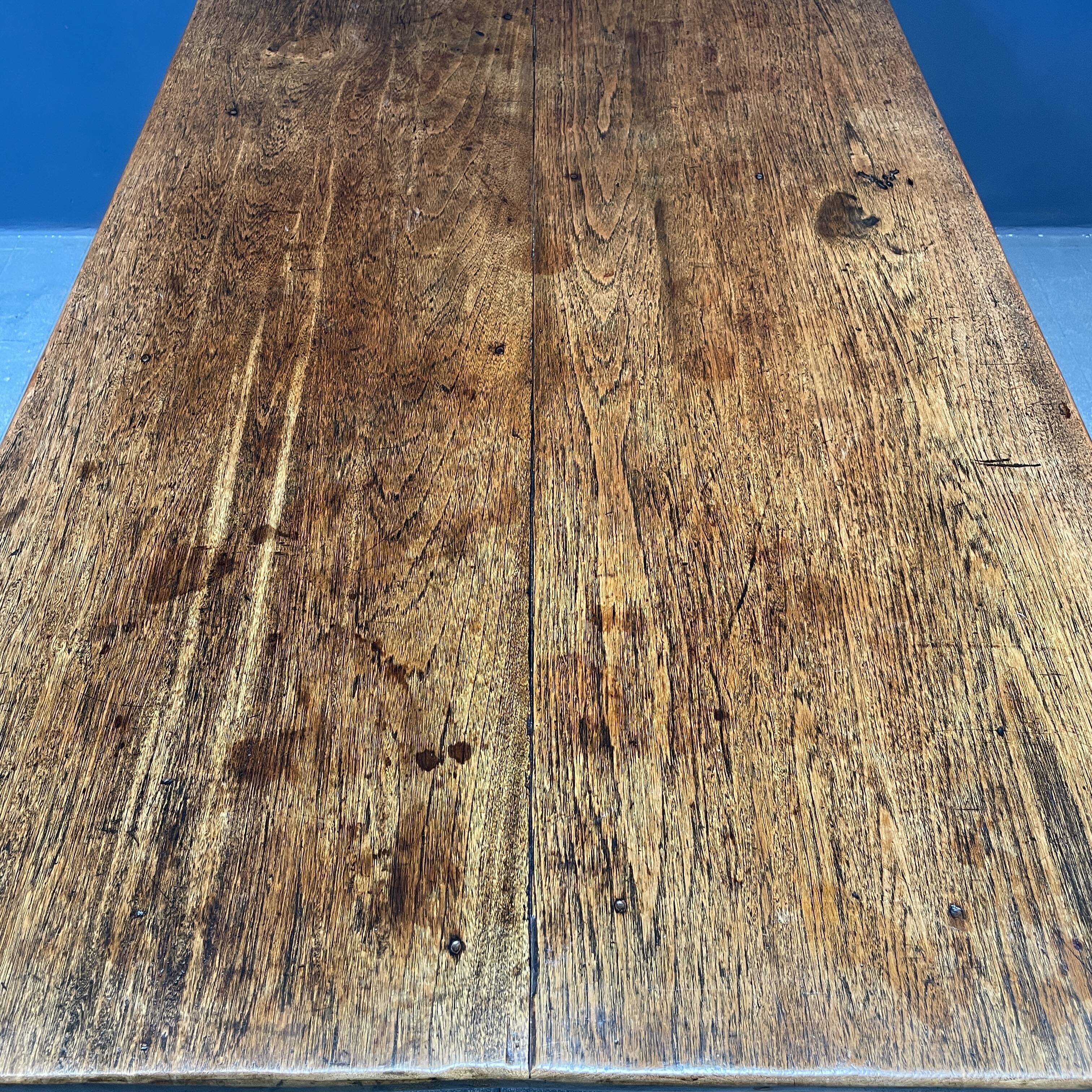 Rustic french farmhouse dining table made of oak and elm