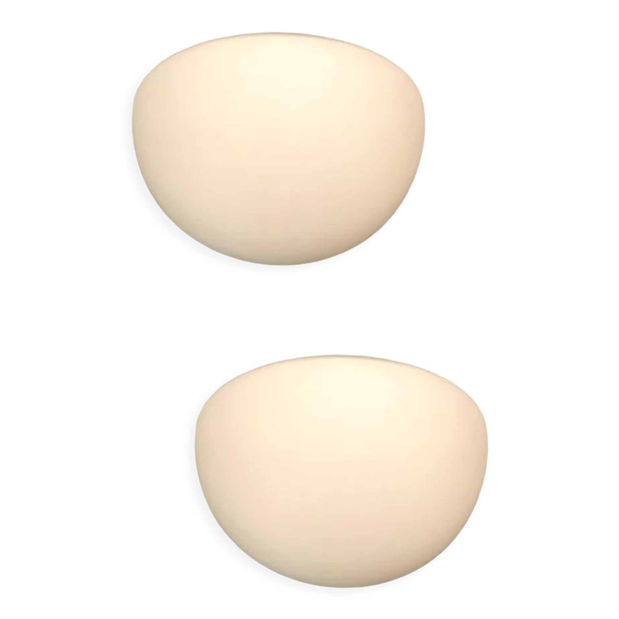 Large Opaline Glass White Sconces, 1980s, Set of 2