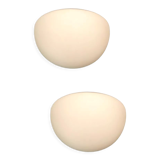 Large Opaline Glass White Sconces, 1980s, Set of 2