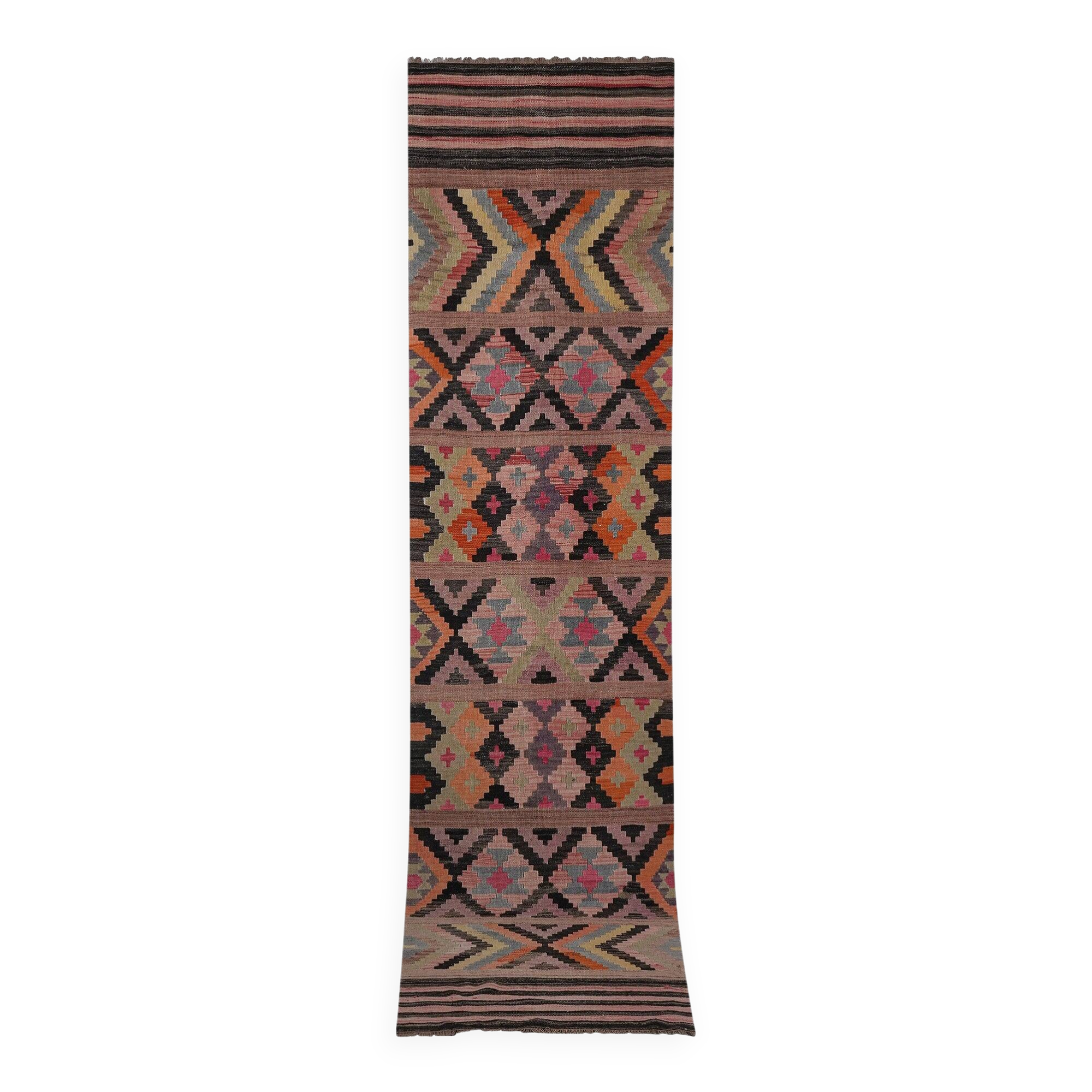 Vintage Turkish hallway rug 94x405 cm