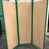 Green tubular vintage folding screen, 1980