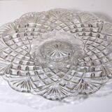 Pressed glass plate in the Pineapple style by Smith Glass, 30cm