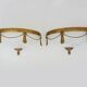 Large pair of half-moon wall lights in brass and glass maison zonca
