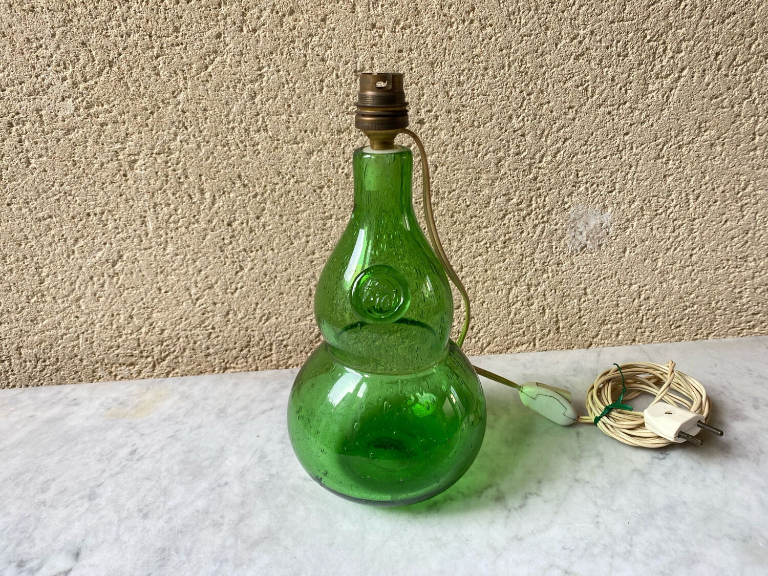 Blown glass rabbit's foot from Biot, France, vintage design from the 1960s.