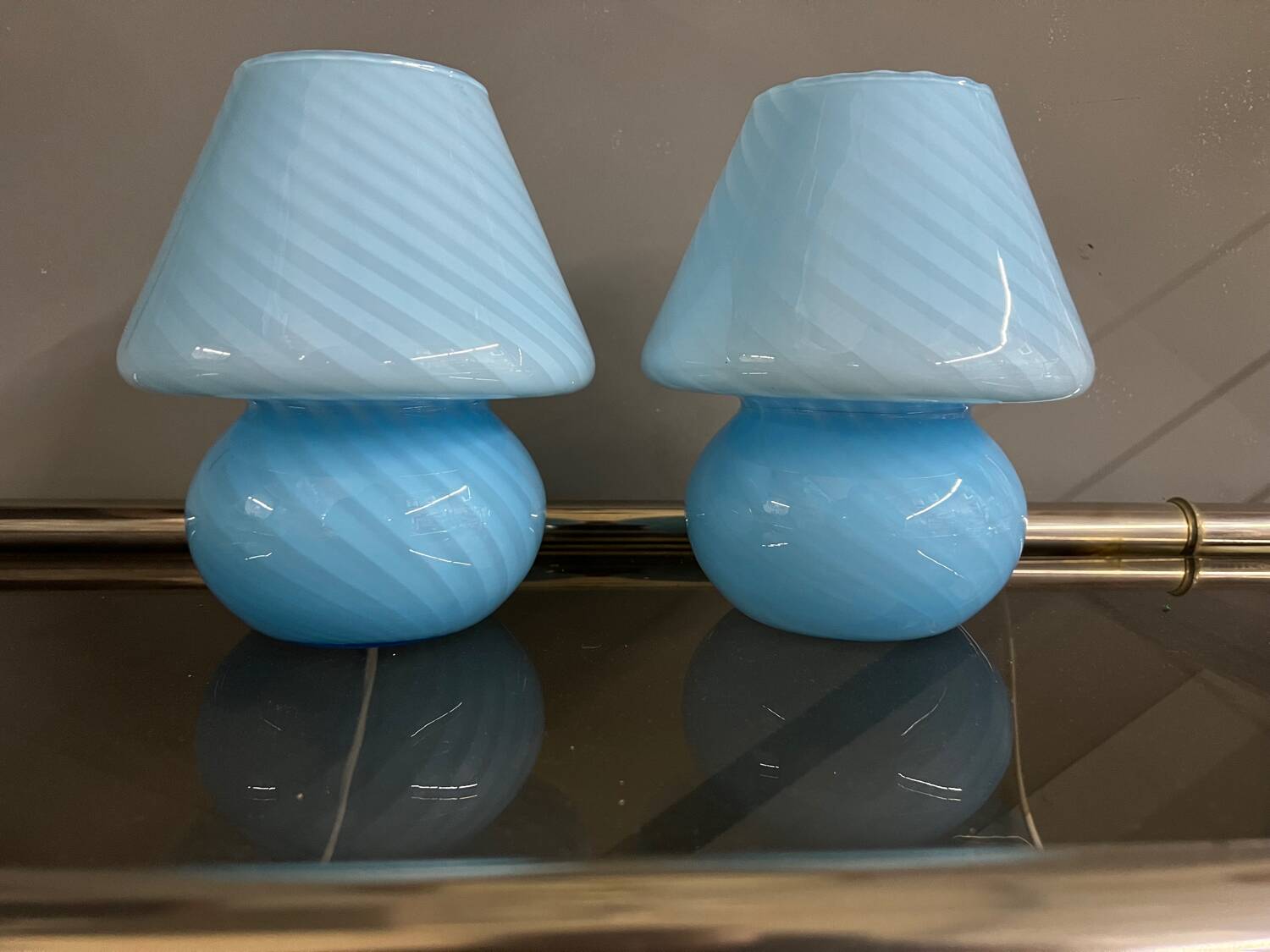 Pair of MURANO vintage mushroom bedside lamps from the 70s