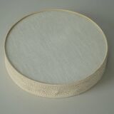 Mid-century modern wall sconce and ceiling light in linen and lace, Sweden, 1950s.