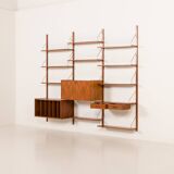 Preben Sorensen shelving unit with vinyl records cabinet for PS System, Randers, Denmark 1960s