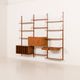 Preben Sorensen shelving unit with vinyl records cabinet for PS System, Randers, Denmark 1960s