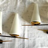 Paire d’appliques opaline & laiton