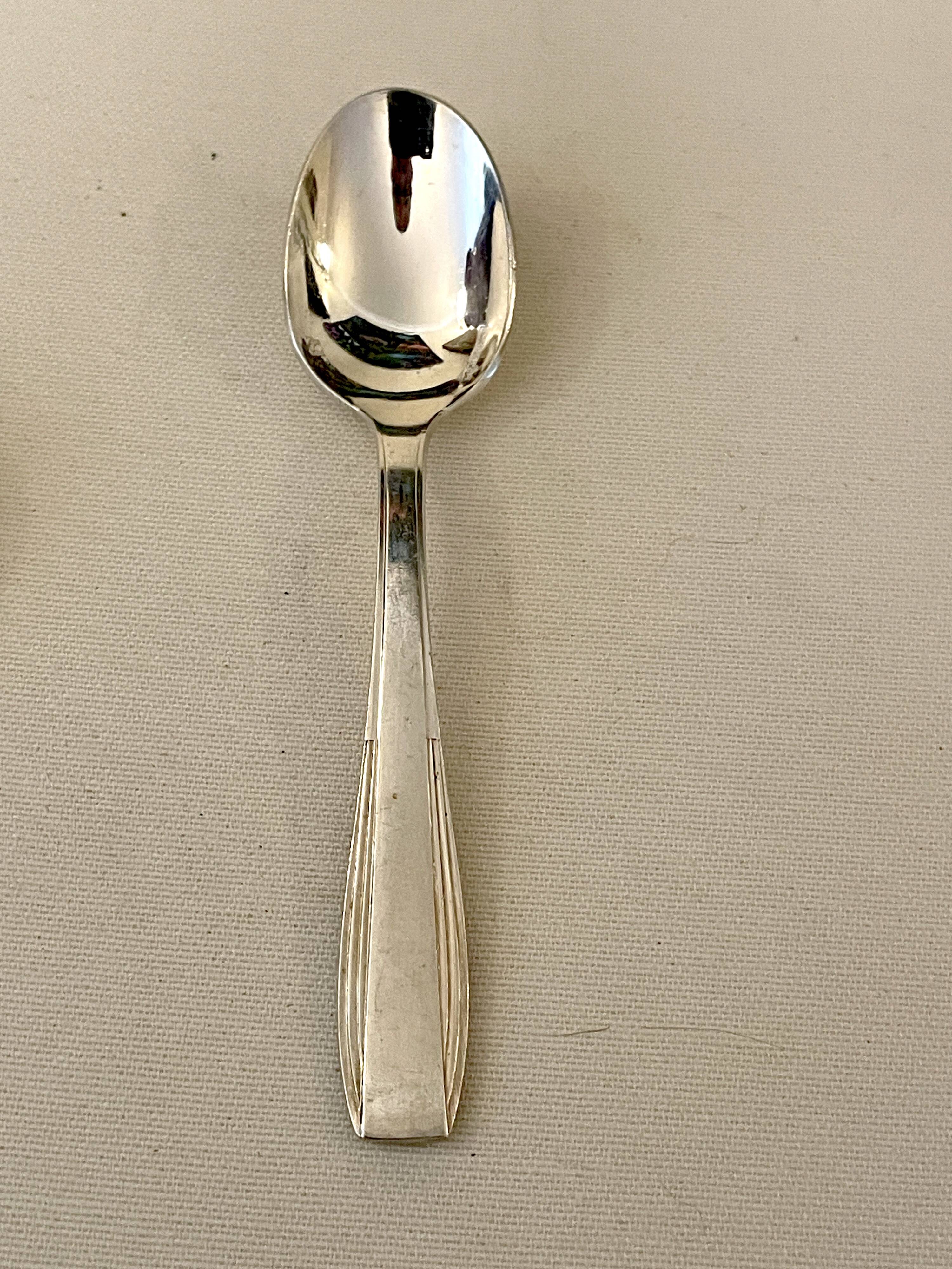 12 small antique silver-plated metal spoons by Christofle - Art Deco