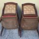 Paire de fauteuils XIXe en acajou - tissu pourpre