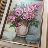 Framed canvas painting