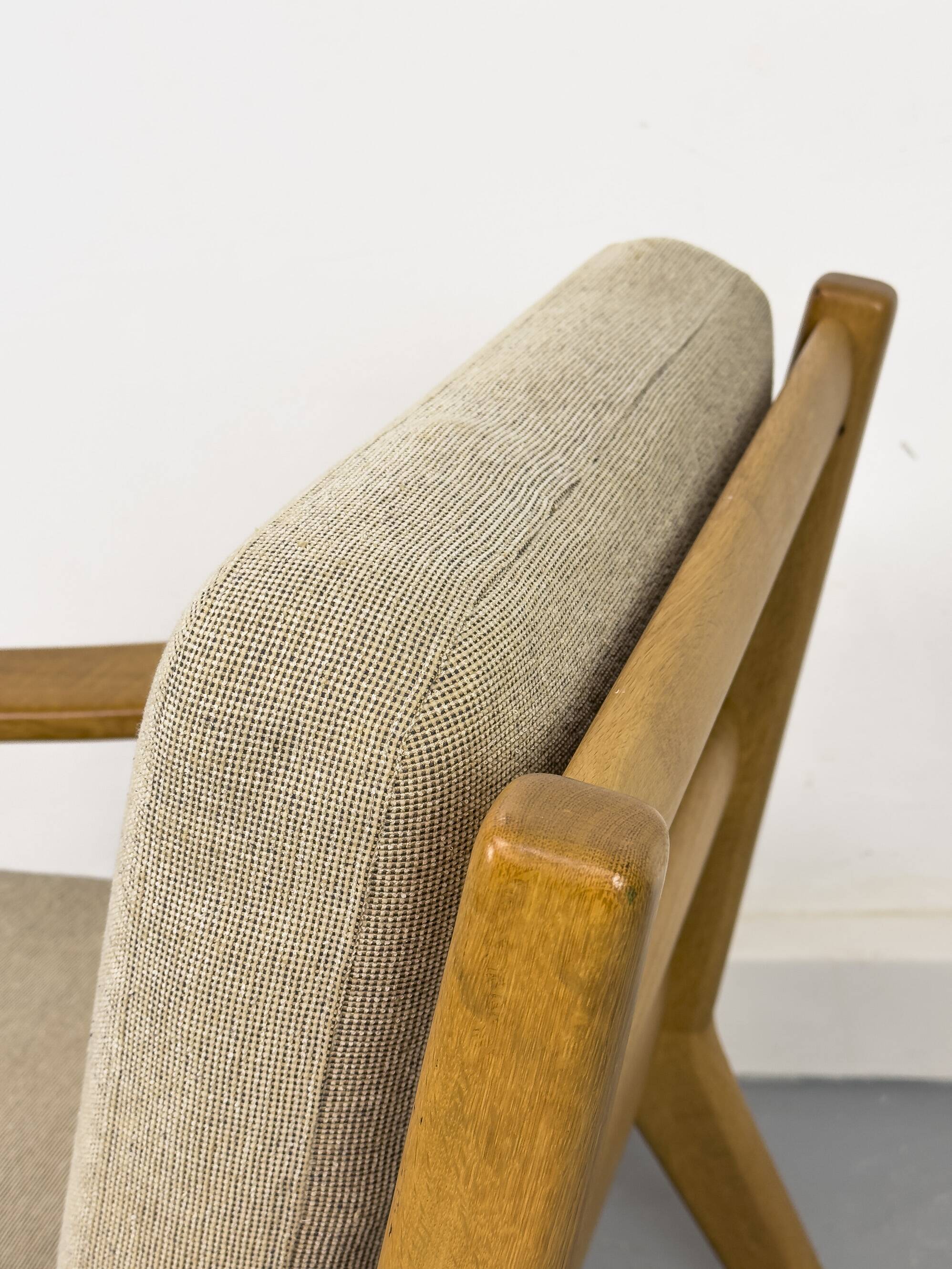 Danish Oak Lounge Chair and Ottoman by Juul Kristensen