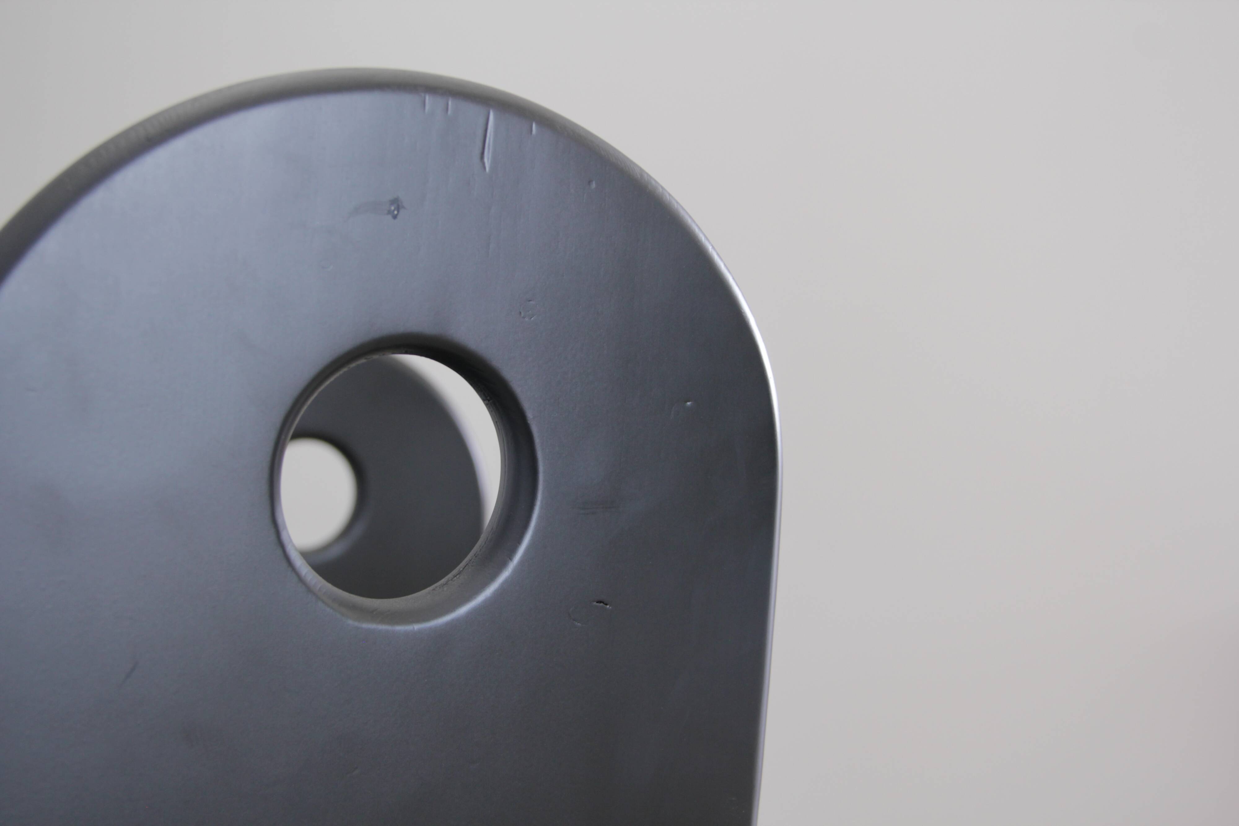 Ensemble de 4 chaises à repas brutalistes noires