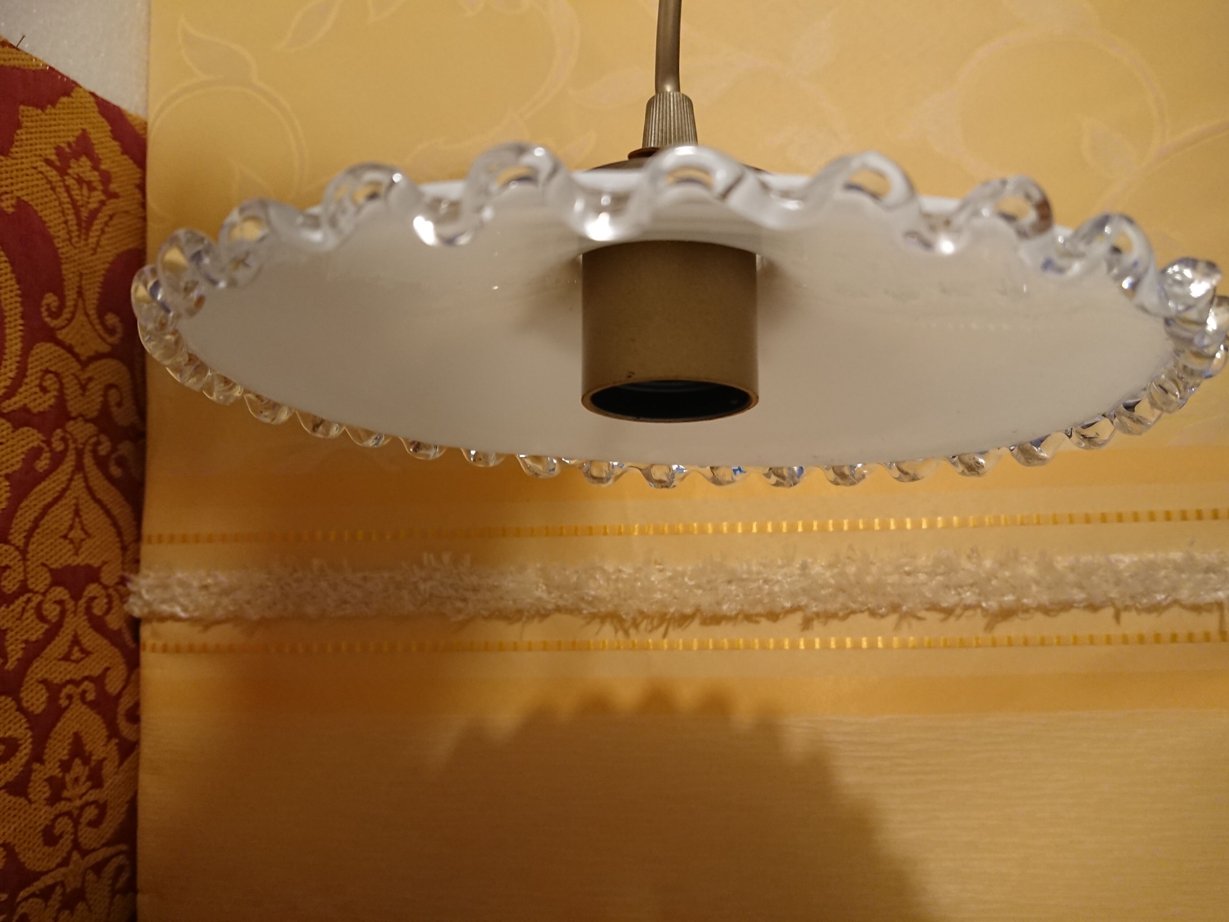 White corole glass pendant light 1940